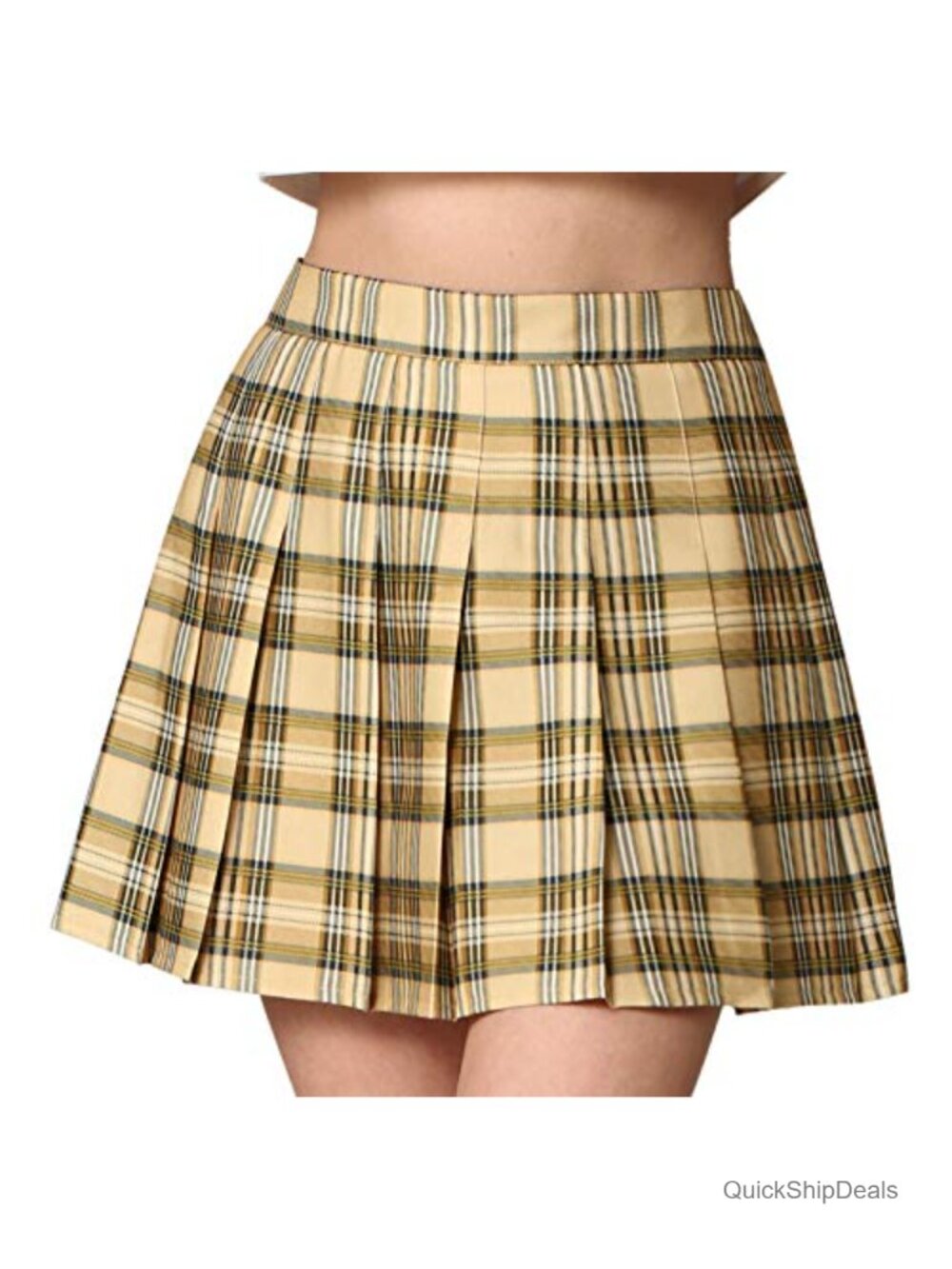 Pleated Mini Skater Tennis Skirt with Lining Shorts